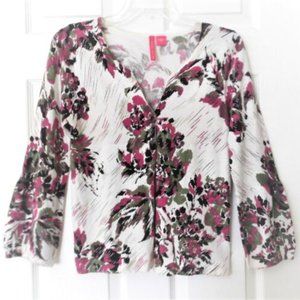 Charlotte floral one button cardigan sweater for women in size S.